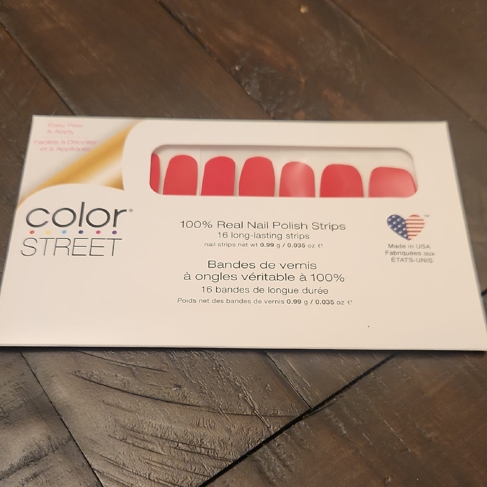 Color Street "Carmine Shine" Bold Red Nail Strips - Picture 2 of 4